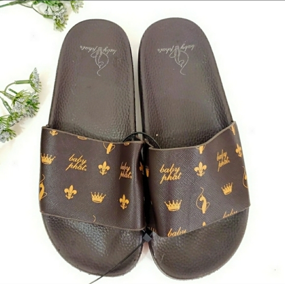 Baby Phat Shoes - Babyphat Brown Slide in  Sandals . BRAND N…